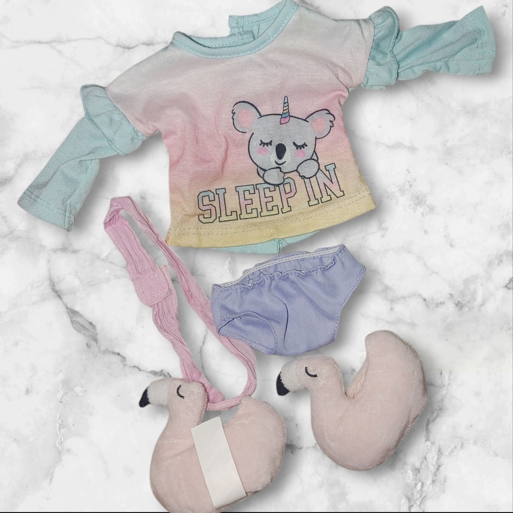ʕ·ᴥ·ʔ Pastel Unicorn Koala Baby Doll Outfit Set